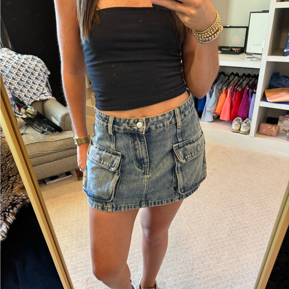 Boutique Denim Mini Skirt